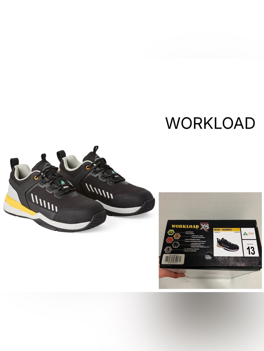 WORKLOAD - 13 - LIKE NEW - MENS STEEL TOE SAFETY ATHLETIC SHOES